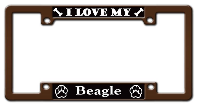 Beagle custom dog preferred license plate frame