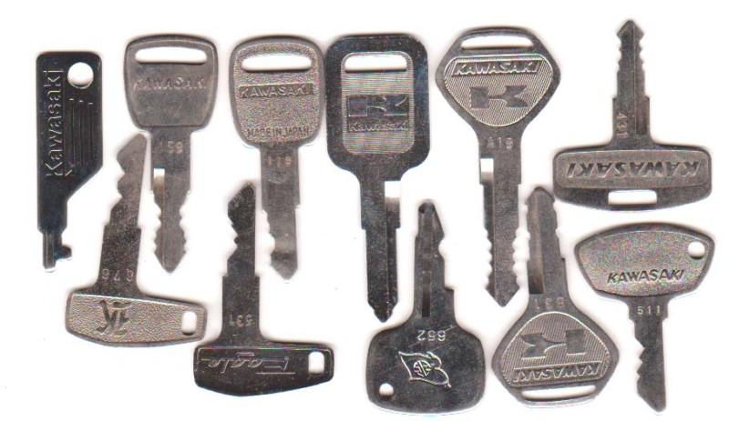 Kawasaki keys a1 a7 h1 h2 s2 s3 s4 w1 w2 w2ss c2ss c2tr sg  b8 b85 ke175 ke250  