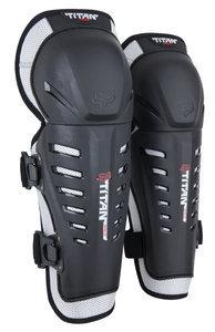 Fox racing titan race knee/shin guards black/silver adult  08059-464-042