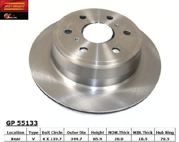 Best brakes gp55133 rear brake rotor pair