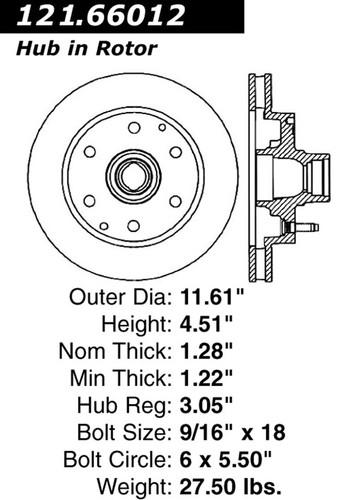 Centric 121.66012 front brake rotor/disc-c-tek standard rotor-preferred