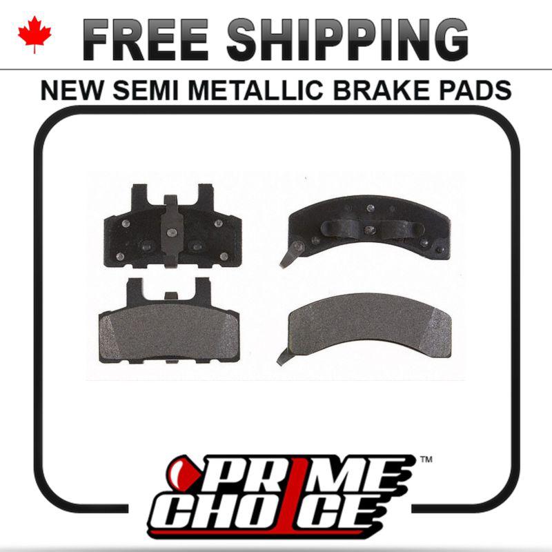 New premium complete set of front metallic disc brake pads with shims