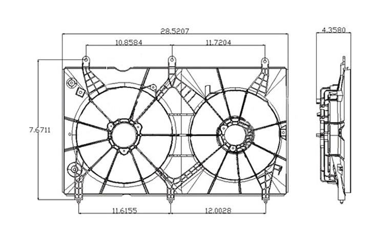 Ac condenser radiator cooling fan assembly 03-07 honda accord l4 19030raaa02