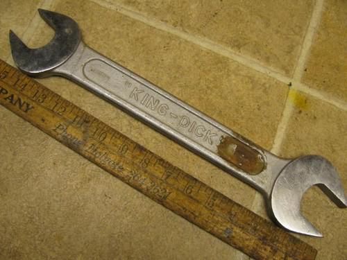 Vintage king dick b138 1 7/16" 1 5/8" large wrench british made spanner