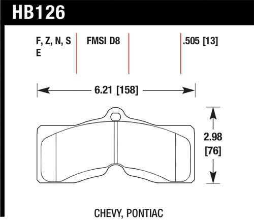 Hawk performance hb126z.505 disc brake pad 66-80 camaro corvette