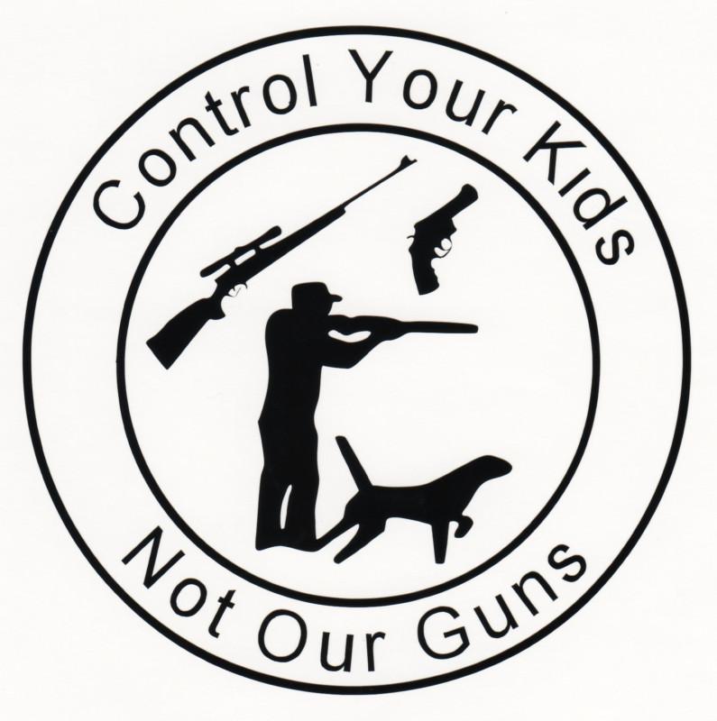 Gun control vinyl decal shooting window sticker