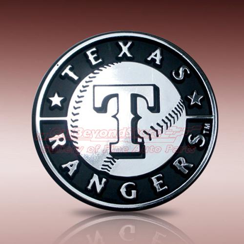 Mlb texas rangers 3d chrome car emblem, easy install, licensed + free gift