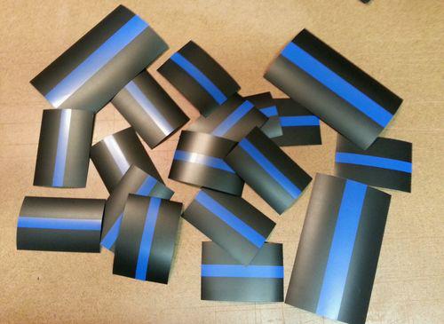 3- thin blue line decals 2"x3" police sheriff law enforcement non reflective 