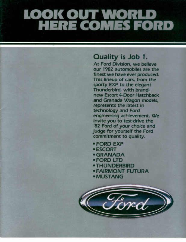 1982 ford car full line sales brochure w/ mustang original excellent condition