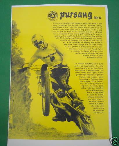 Bultaco pursang mk5, photocopy factory sales brochure 