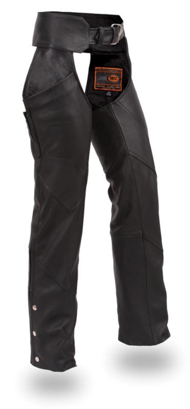 Womens black leather motorcycle chaps size xxxxl