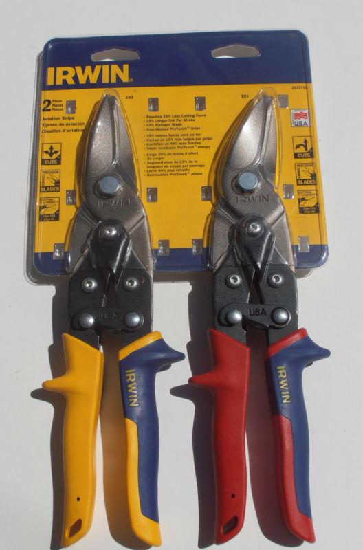 Irwin  2073702  -2 pc set aviation snips #101 and #103 - usa made