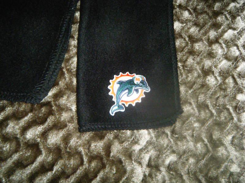 Miami dolphins black fleece scarves scarfs scarf  9"x60" - football  nfl florida