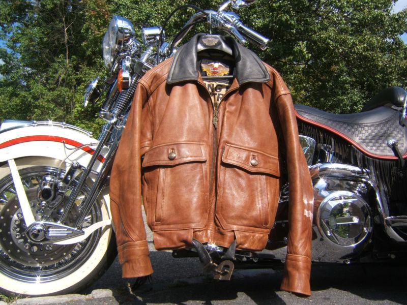 Harley davidson vintage leather jacket l@@k  sign of the times