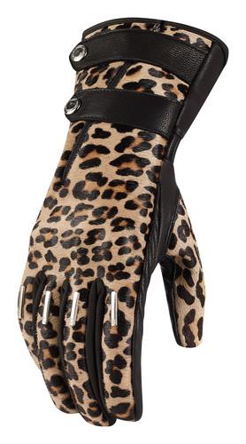 Icon one-thousand/1000 catwalk womens calfskin gloves,leopard long/black,xl