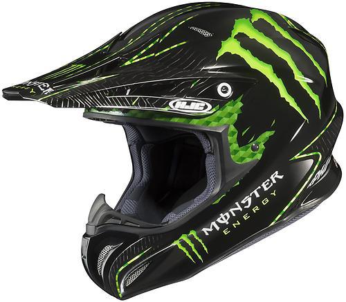 Hjc rpha-x adams monster offroad/motocross helmet,mc-5/black/green/white,med/md