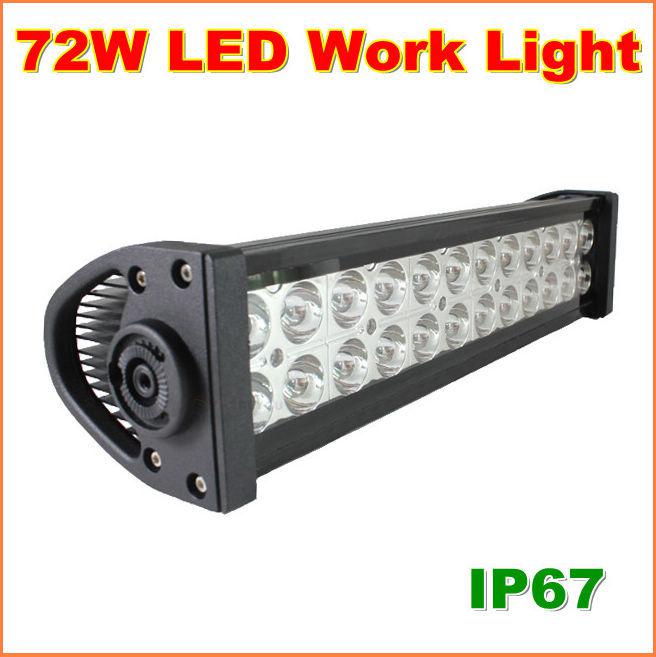 72w led work light bar ip67 flood spot beam for 4wd 4x4 off road light bar truck