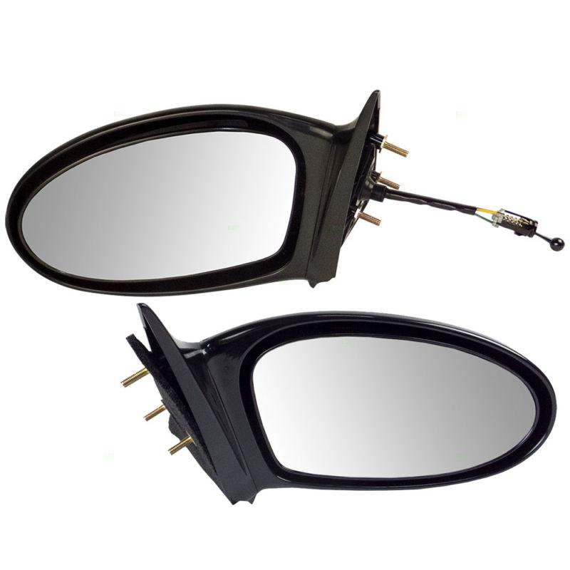 New pair set manual remote side view mirror glass pontiac grand am olds alero