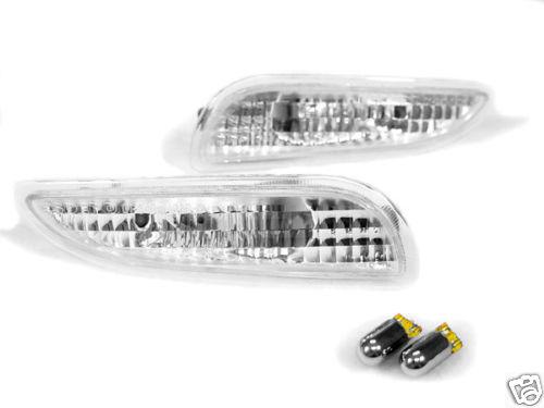 Depo 03-09 mercedes w209 clk clear bumper side marker lights + chrome bulbs