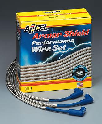 Accel armor shield braided spark plug wire set 8011b