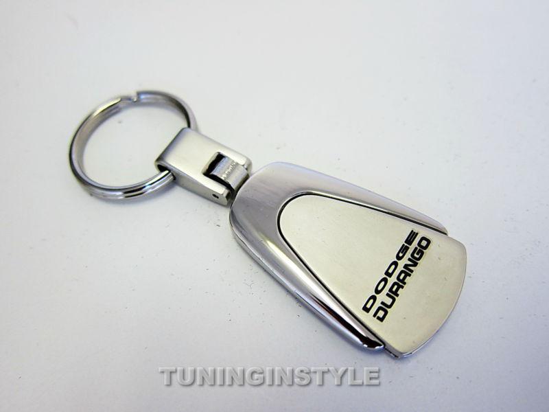 Dodge durango silver teardrop keychain official licensed laser engraved key fob 