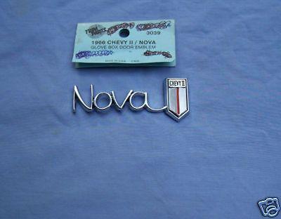 New 1966 chevrolet nova+chevy ii glovebox door script