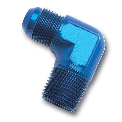 Russell 660880 fitting 90 degree -10 an male to 1/2" npt male aluminum blue each