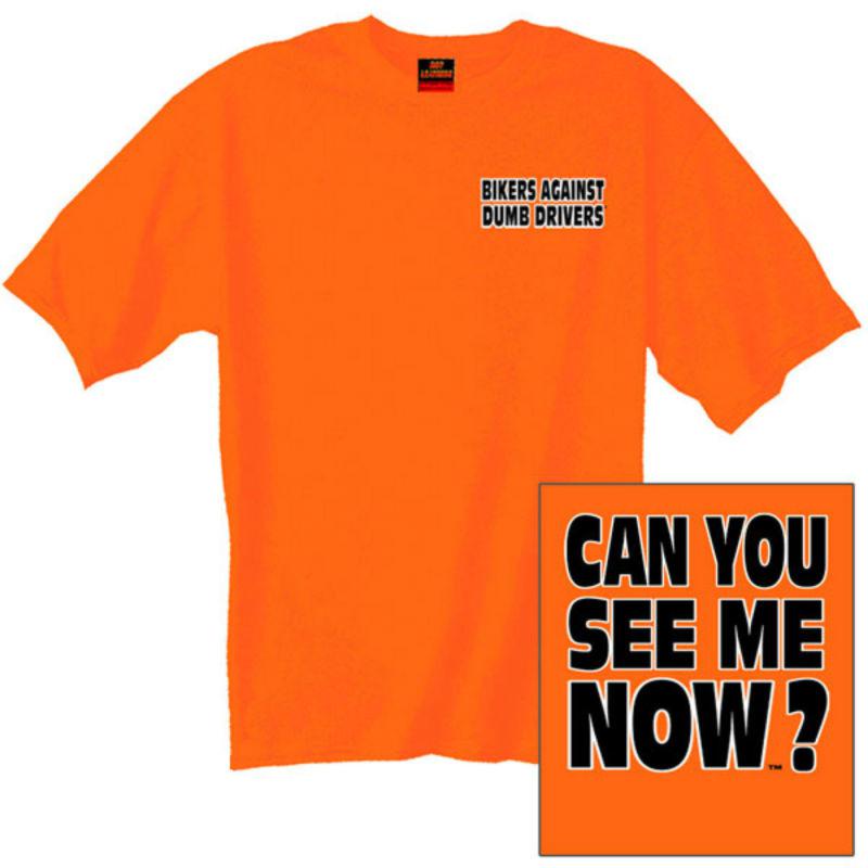 Can you see me now bikers against dumb drivers orange short sleeve t-shirt 3xl