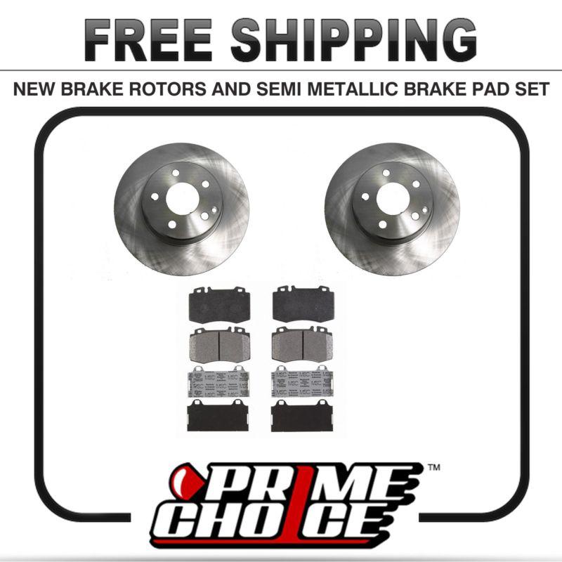 Premium front metallic brake pads and disc rotors complete kit left & right pair