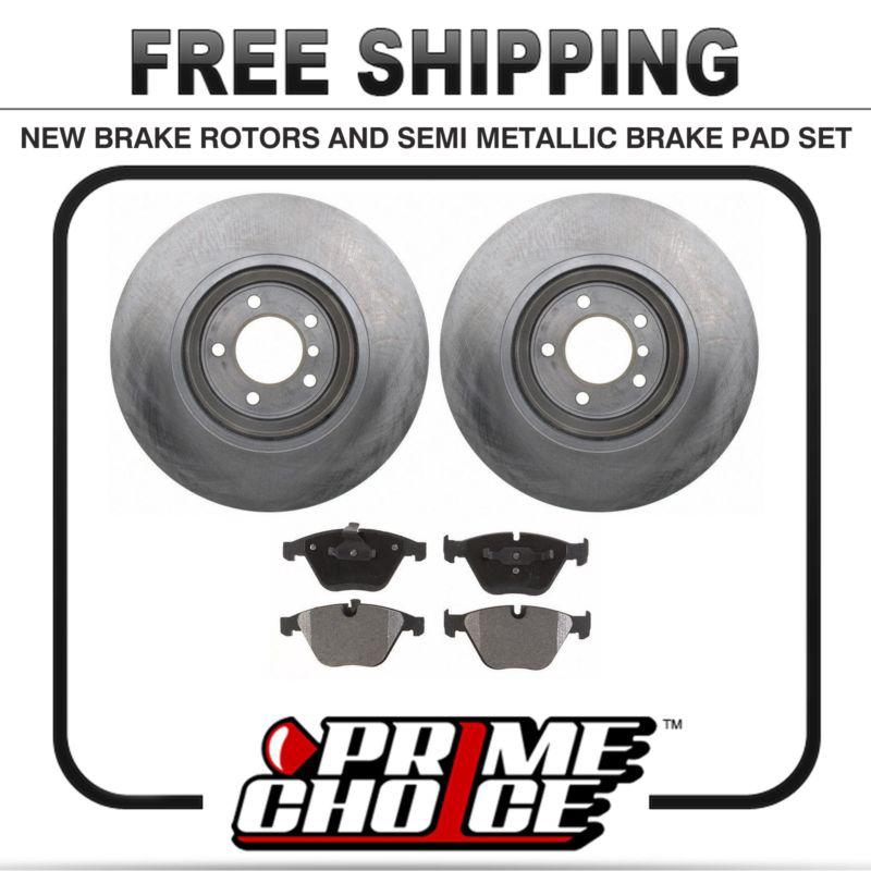 Premium front metallic brake pads and disc rotors complete kit left & right pair