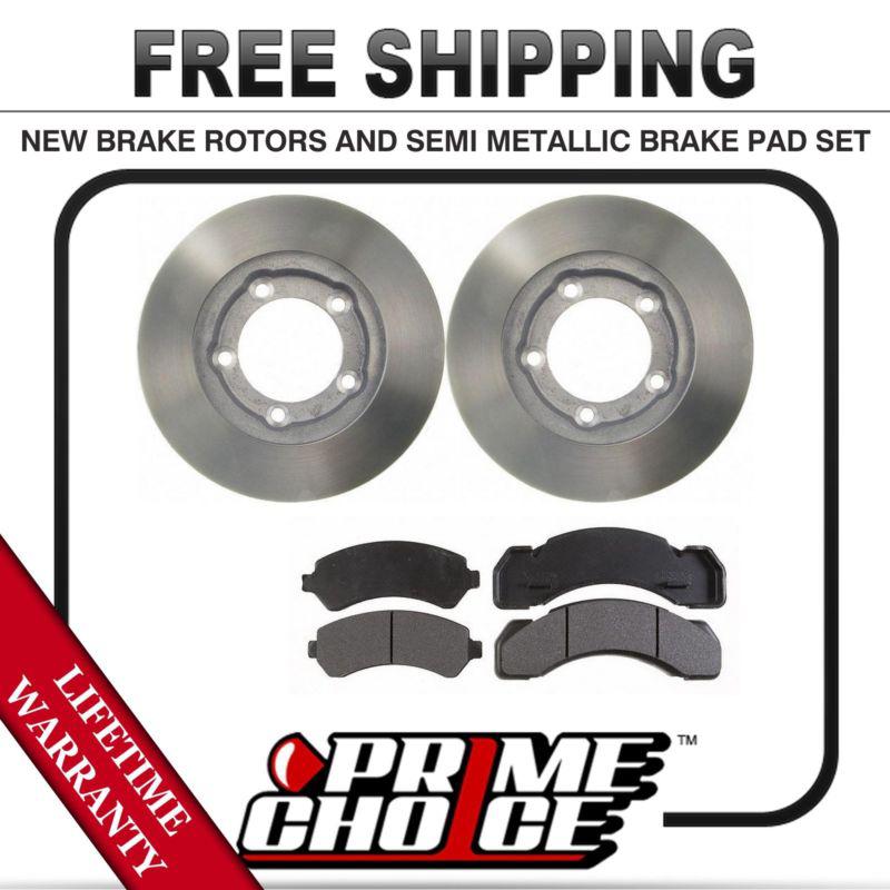 Front kit (2) brake rotors and (1 set) premium brake pads with lifetime warranty