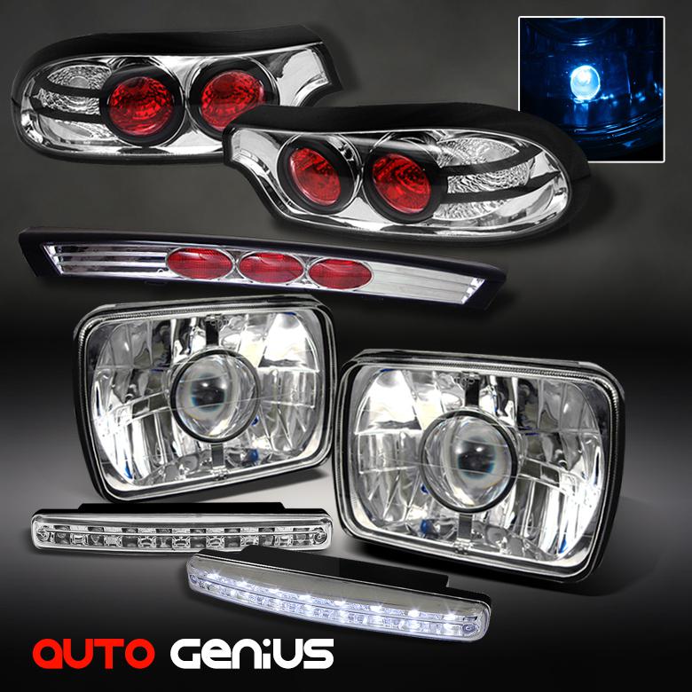 93-97 rx7 chrome projector headlights + altezza tail lights + daytime led drl