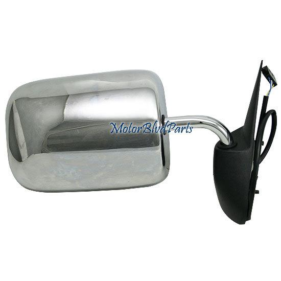 94-97 dodge r1500/r2500, 1997 r3500 power mirror chrome/black right passenger rh