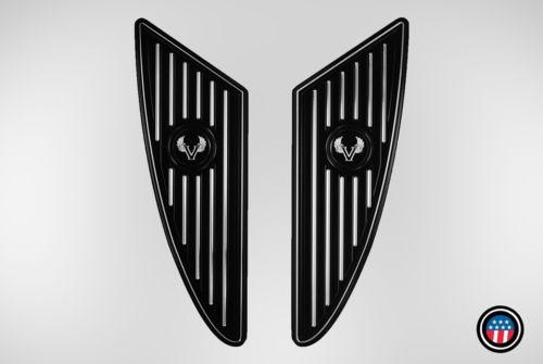 Victory motorcycle floorboards wings contrast cut billet aluminum black