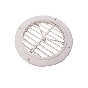 Jr products register, round, 5", dampered, polar white grill2d-a