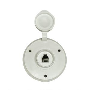 Prime products phone receptacle, round, white 08-6210