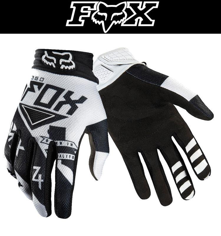 Fox racing 360 intake black white dirt bike gloves motocross mx atv 2014