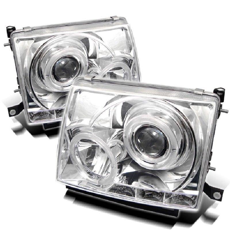 Tln toyota tacoma 97-00 halo led projector headlights clear w/ super white bulb