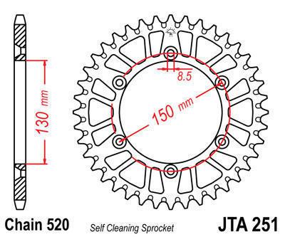 Jt sprocket rear 48t aluminum fits honda xr500 r pro link 1981-1982