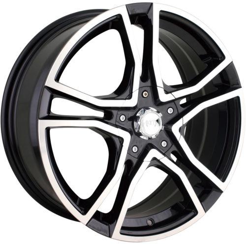 17x7 black akita ak85 wheels 5x112 5x120 +42 acura tl cadillac cts