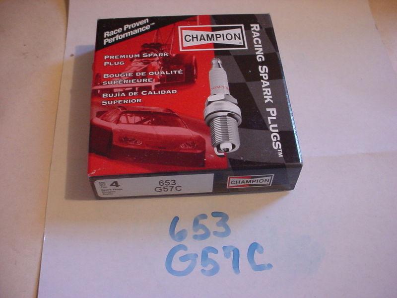 G57c champion premium spark plug(s) set of 4, new 653, g57c, upc  037551139118