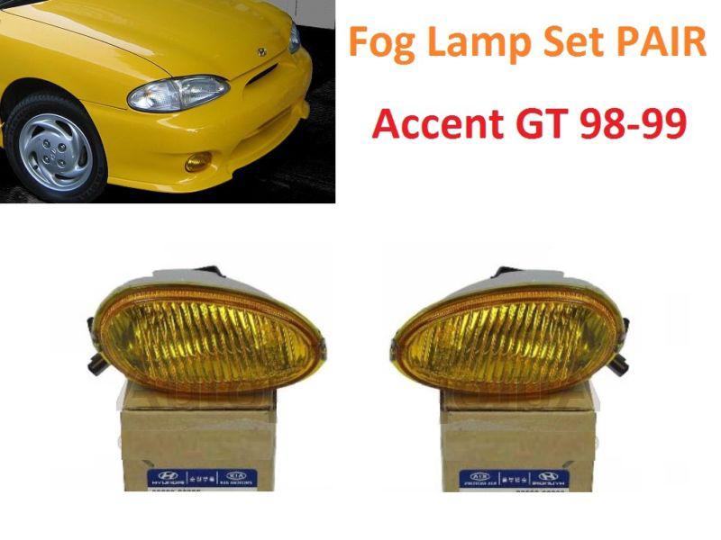 Genuine accent gt 98-99 fog lamp light set pair yellow