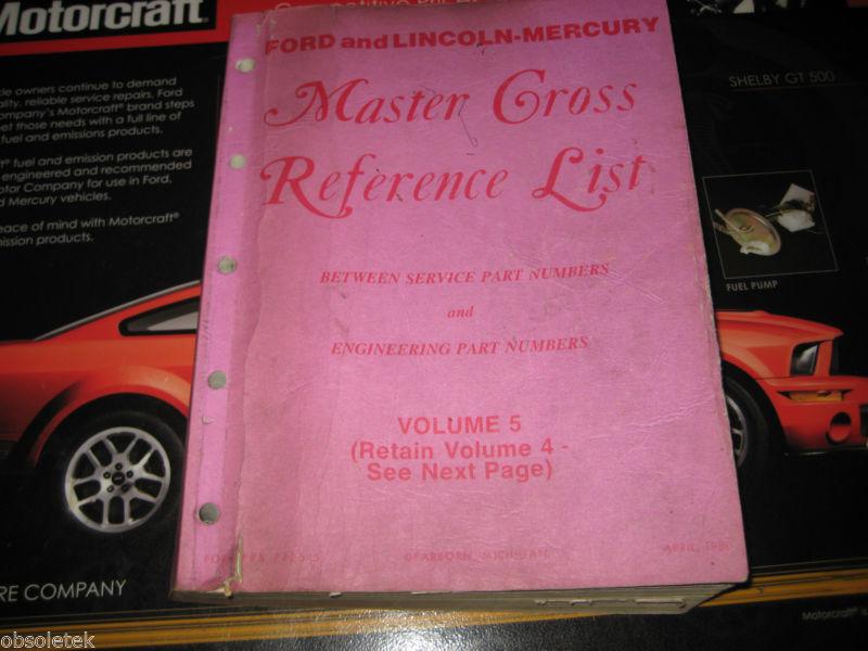 Ford lincoln mercury master cross reference parts list catalog manual 1975-1980