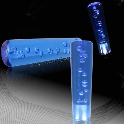 Universal 150mm blue bubble white led gear stick shift shifter screw on knob