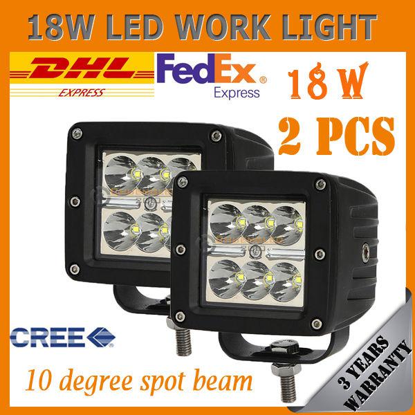 2x 18w work lamp light truck driving offroad 4wd utv car for jeep spot beam suv