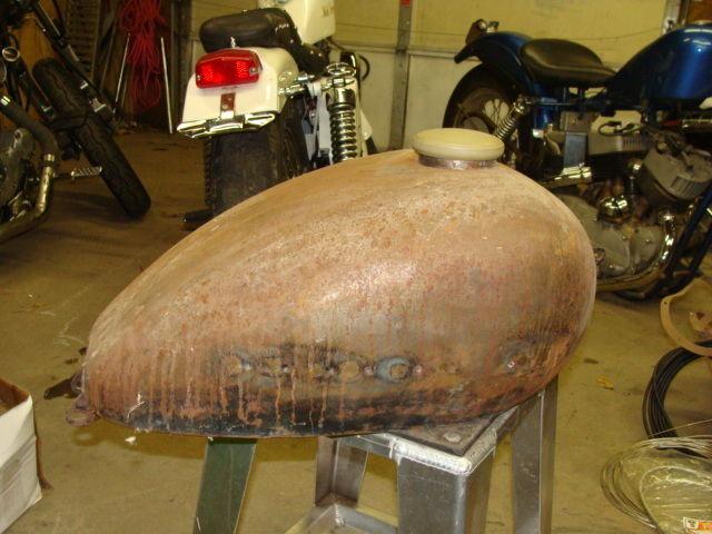 1952 harley model k kh khk kr khw turtle gas tank clean w/ badges