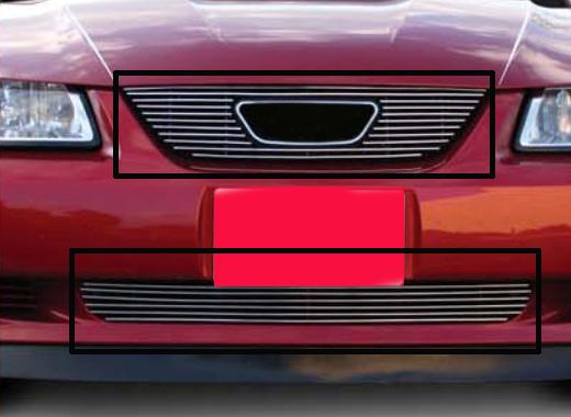 Viogi fit 99-04 ford mustang combo billet grille 1999 2000 2001 2002 2003 2004