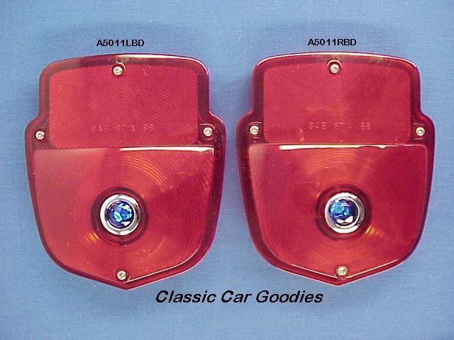 1953-1956 ford truck tail lights (2) blue dot black 1954 1955