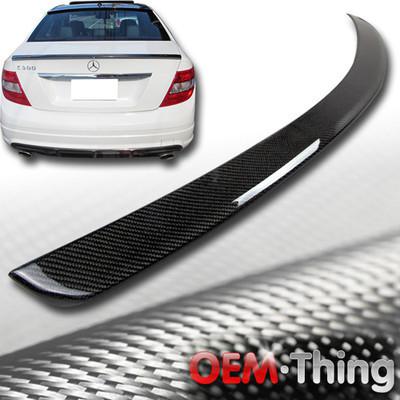 Carbon fiber mercedes benz w204 4d sedan a type c-class trunk spoiler 08-13 ○