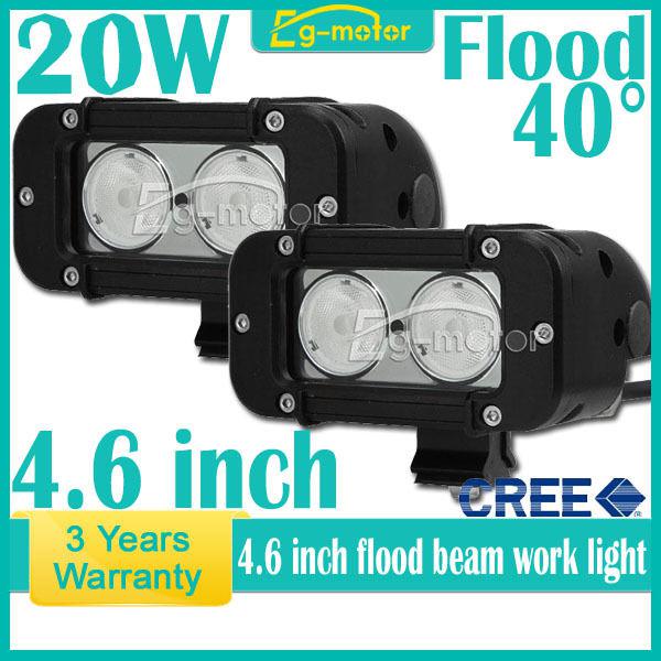 2pcs 20w cree led flood beam ip68 work light offroad lamp car truck boat  suv